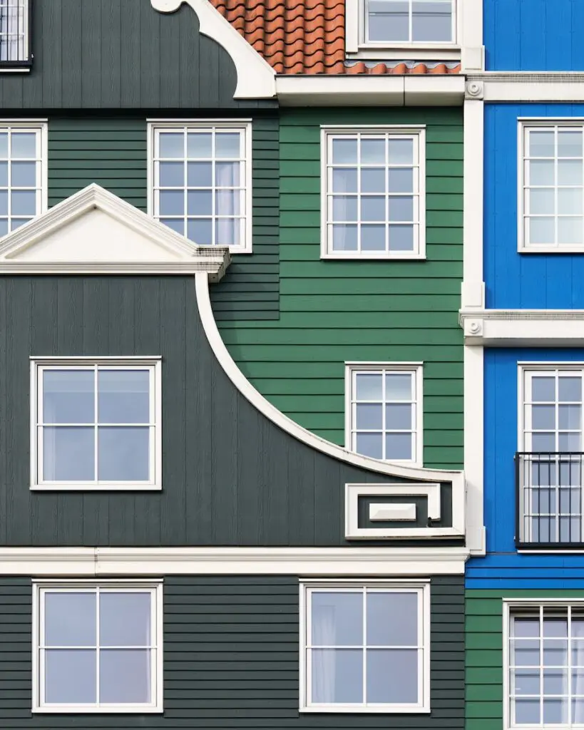 green and white wooden house